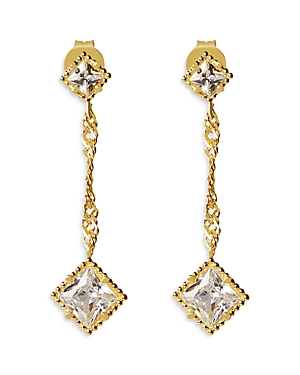 Argento Vivo Cubic Zirconia & Chain Drop Earrings in 14K Gold Plated Sterling Silver