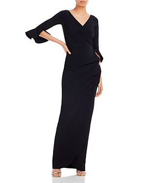 Shop Chiara Boni La Petite Robe Zalfa Column Gown -100% Exclusive In Black