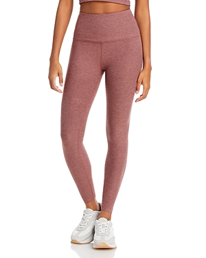 Beyond Yoga Spacedye Caught In The Midi High Waisted Legging In Sienna Brown Heather