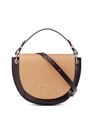 Ganni Medium Leather Saddle Bag