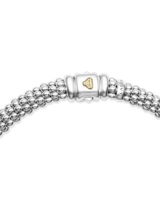 18K Yellow Gold & Sterling Silver Diamond & Blue Ceramic Rondelle & Bead Statement Necklace, 16"