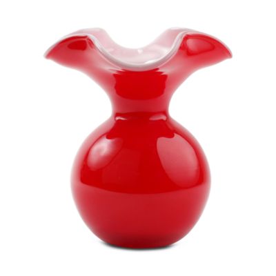 VIETRI - Hibiscus Glass Red Small Fluted Vase