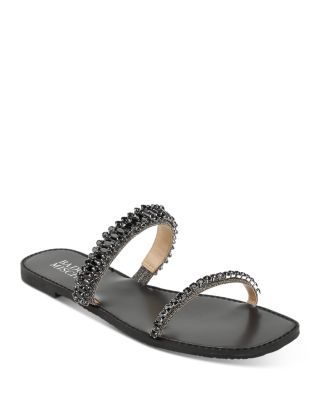 Badgley Mischka - Women's Thina Rhinestone Strap Flat Sandals