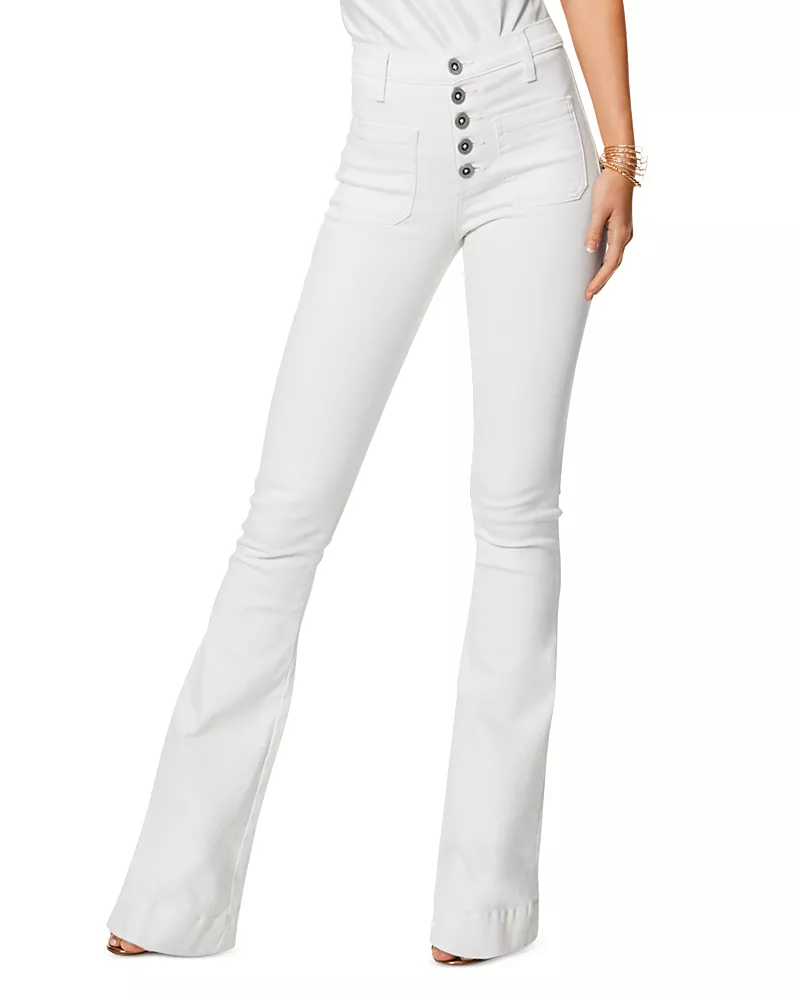 Ramy Brook Cindy High Rise Flare Jeans in White