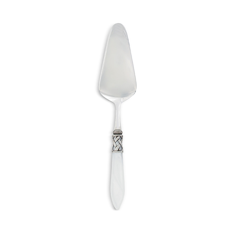 Vietri Aladdin Antique Aqua Pastry Server In White