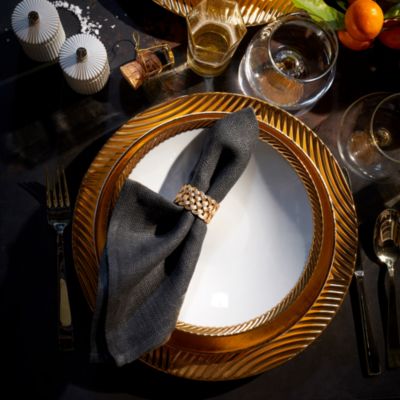 Matte Braid Napkin Jewel Rings, Set of 4