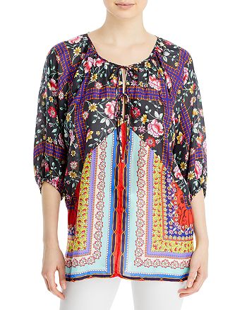 Johnny Was Lookout Electra Silk Printed Tunic | Bloomingdale's