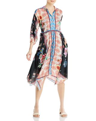 Johnny Was Geana Patsy Silk Shirt Dress 