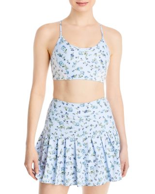 AQUA - Floral Print Knit Bra - 100% Exclusive