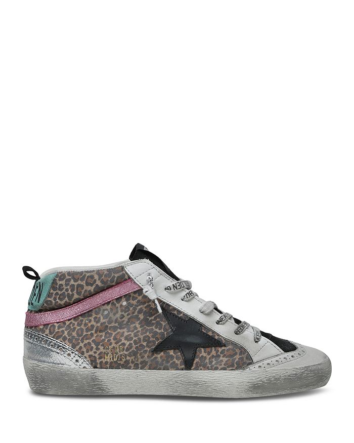 Golden Goose Women\'s Mid-Star Leopard Print Suede High Top Sneakers |  Bloomingdale\'s