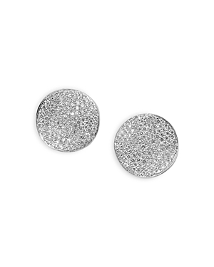 Ippolita Sterling Silver Stardust Diamond Pave Medium Disc Stud Earrings In Silver