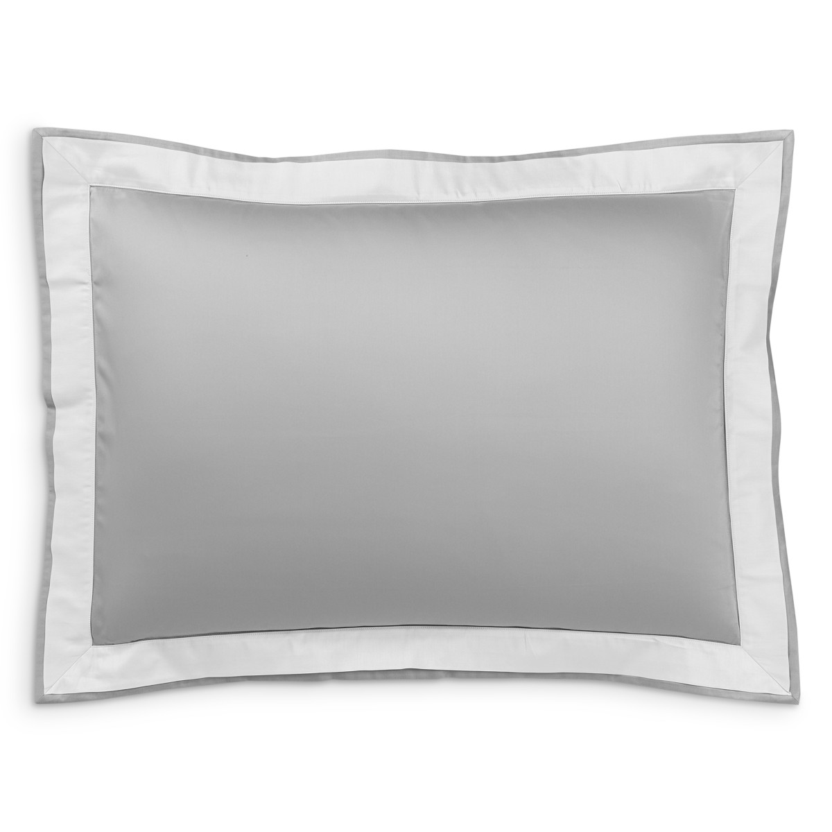 Frette Flying Sateen Sham, Standard - Exclusive in Grey Cliff/White