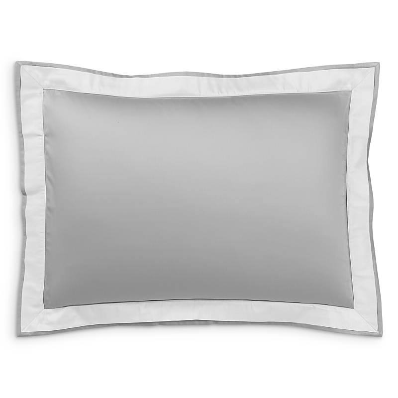 Frette Flying Sateen King Sham - Exclusive In Grey Cliff/white