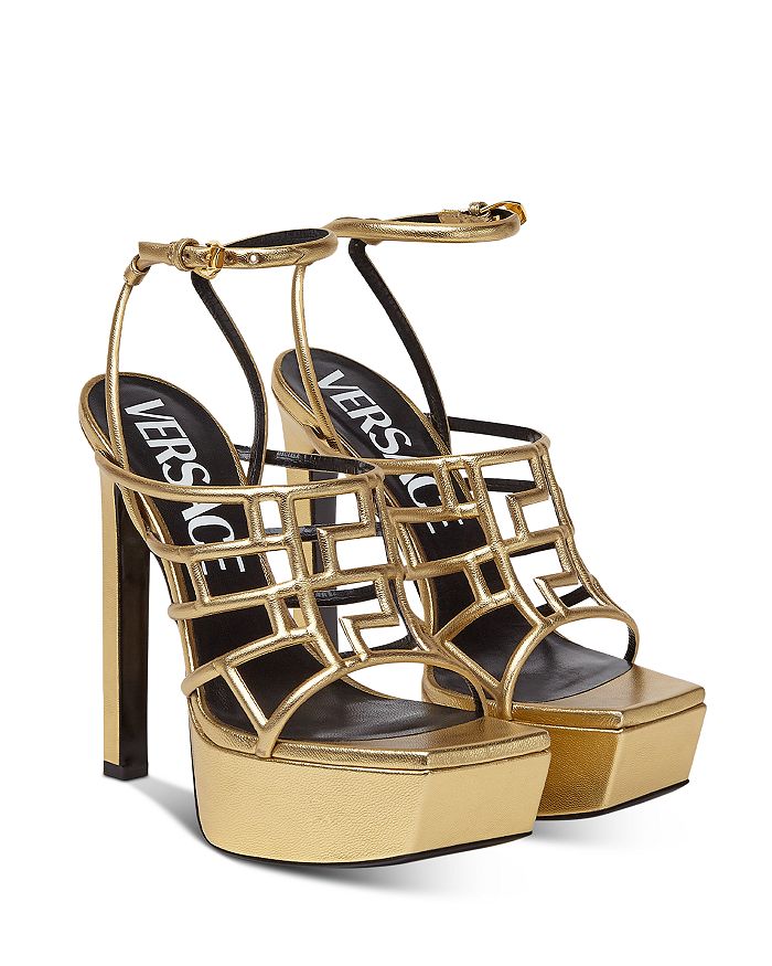 Versace Women's Greca Maze Strappy Platform Sandals | Bloomingdale's