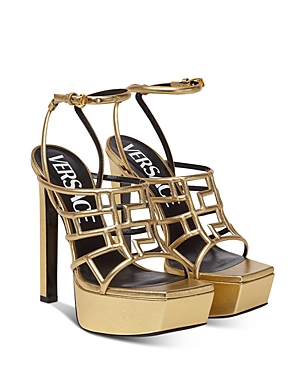 Versace Women's Greca Maze Strappy Platform Sandals