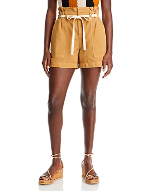 A.l.c Augusta Belted Paper Bag Waist Cargo Shorts In Playa