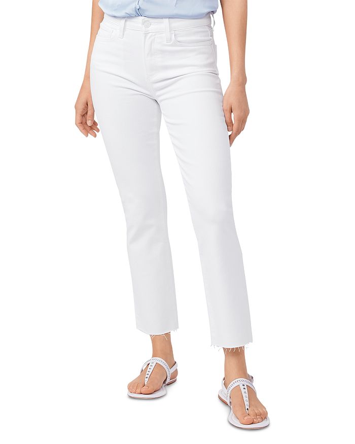Paige Cindy High Rise Cropped Straight Jeans In Crisp White