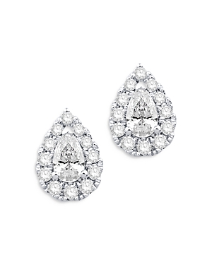 Bloomingdale's Diamond Pear Shaped Halo Stud Earrings in 14K White Gold, 0.60 ct. t.w. - 100% Exclus