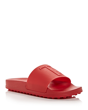 Tod's Men's Fascia T Leone Slide Sandals In Dark Red