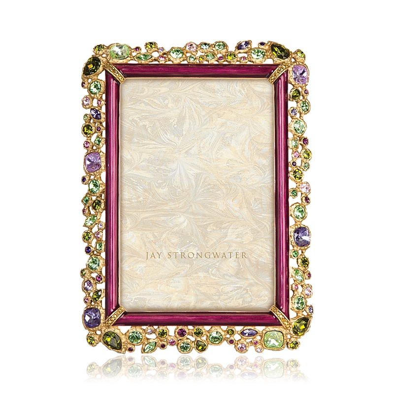 Jay Strongwater Emery Bejeweled Picture Frame, 4 X 6 In Bouquet