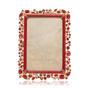 Shop Jay Strongwater Emery Bejeweled Picture Frame, 4 X 6 In Ruby