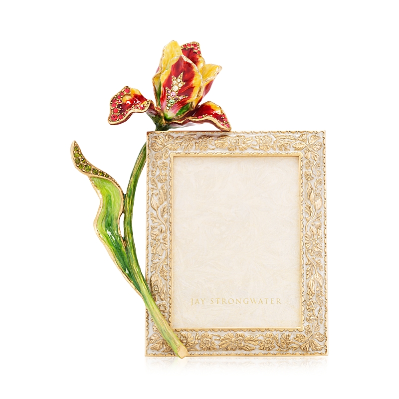 Jay Strongwater Flora Tulip Picture Frame, 3" X 4" In Flora