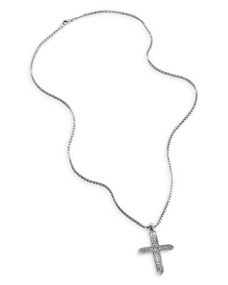 Men's Sterling Silver Classic Chain Cross Pendant Necklace, 22"