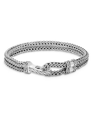 Men's Sterling Silver Classic Chain Double-Row Bracelet