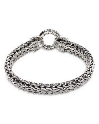 Men's Sterling Silver Classic Chain Ring Clasp Bracelet, 11mm