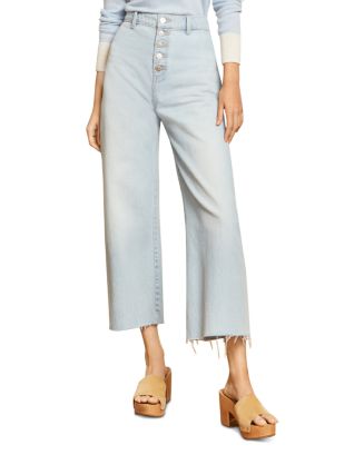 Veronica Beard Veronica Beard Grant Button Fly Wide Leg Jeans in Aire ...