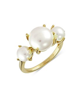 Bloomingdale's - Cultured Freshwater Button Pearl Trio Ring in 14K Yellow Gold - 100% Exclusive