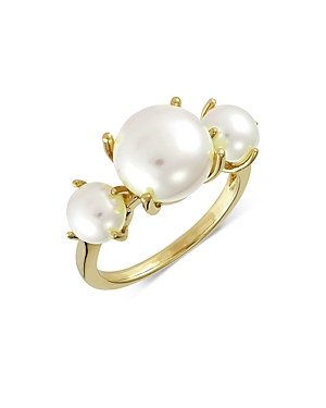Bloomingdale's Cultured Freshwater Button Pearl Trio Ring in 14K Yellow Gold - 100% Exclusive