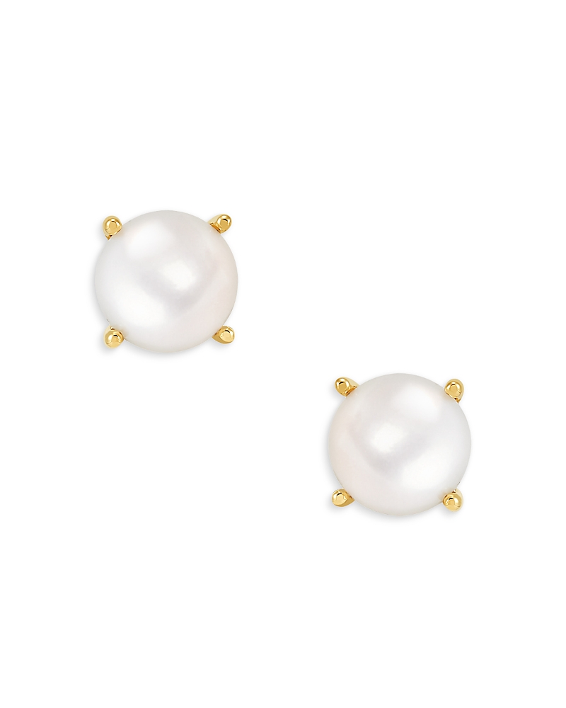 Bloomingdale's Cultured Freshwater Button Pearl Stud Earrings In 14k Yellow Gold - Exclusive In White/gold