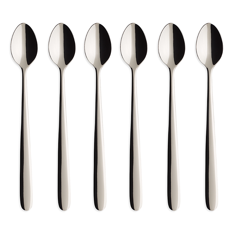 Villeroy & Boch Daily Line Long Drink Spoons, Set Of 6 In Stainless Steel