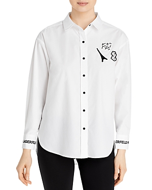 Karl Lagerfeld Paris Patches Poplin Shirt