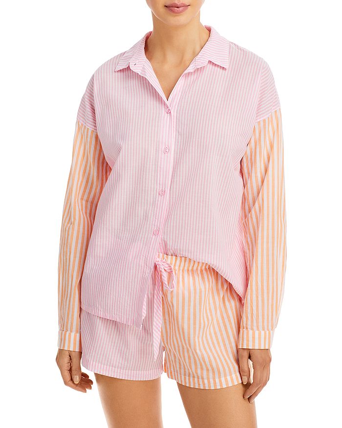AQUA - Vacation Stripes Cotton Pajama Set - 100% Exclusive