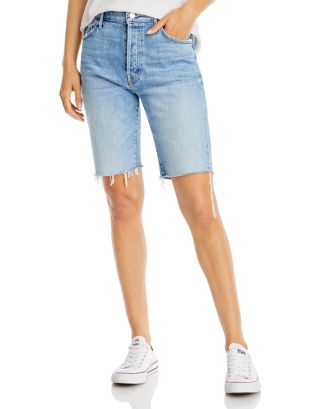 MOTHER The Trickster High Rise Frayed Hem Shorts | Bloomingdale's