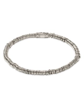 John Hardy Sterling Silver Classic Chain Heishi Multi Ring Bracelet