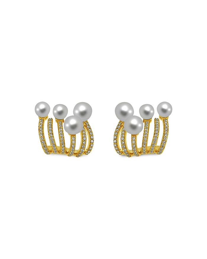 HUEB 18K Yellow Gold Spectrum Cultured Freshwater Pearl Diamond