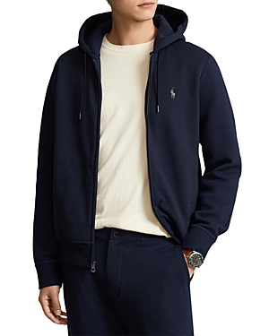 POLO RALPH LAUREN COTTON BLEND QUILTED DOUBLE KNIT FULL ZIP HOODIE