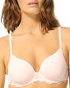 Calvin Klein Women's Pure Ribbed Lightly Lined Bralette, Barely Pink, X- Small at  Women's Clothing store