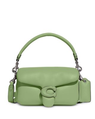 green leather coach purse