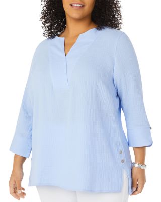 plus size cotton gauze tops