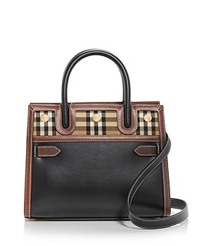 Burberry - Mini Leather and Vintage Check Title Crossbody