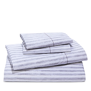 Sky Watercolor Stripe Percale Sheet Set, Full - 100% Exclusive In Stormy Mist