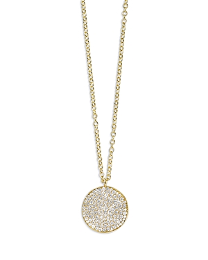 Shop Ippolita 18k Yellow Gold Stardust Diamond Pave Medium Disc Pendant Necklace, 16-18 In White/gold