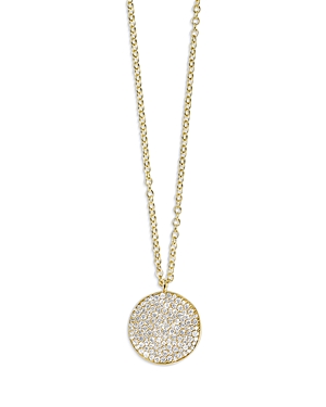 Ippolita 18k Yellow Gold Stardust Diamond Pave Medium Disc Pendant Necklace, 16-18 In White/gold