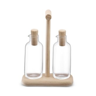 LSA Dine Oil & Vinegar Set with Oak Stand