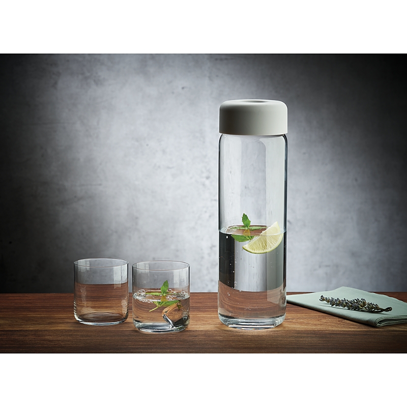 Nude Glass Finesse Carafe With Tumblers, Set Of 3 In Clear