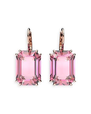 Shop Swarovski Millenia Pink Crystal Drop Earrings In Rose Gold Tone In Pink/rose Gold